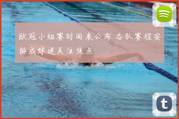 欧冠小组赛时间表公布 各队赛程安排成球迷关注焦点
